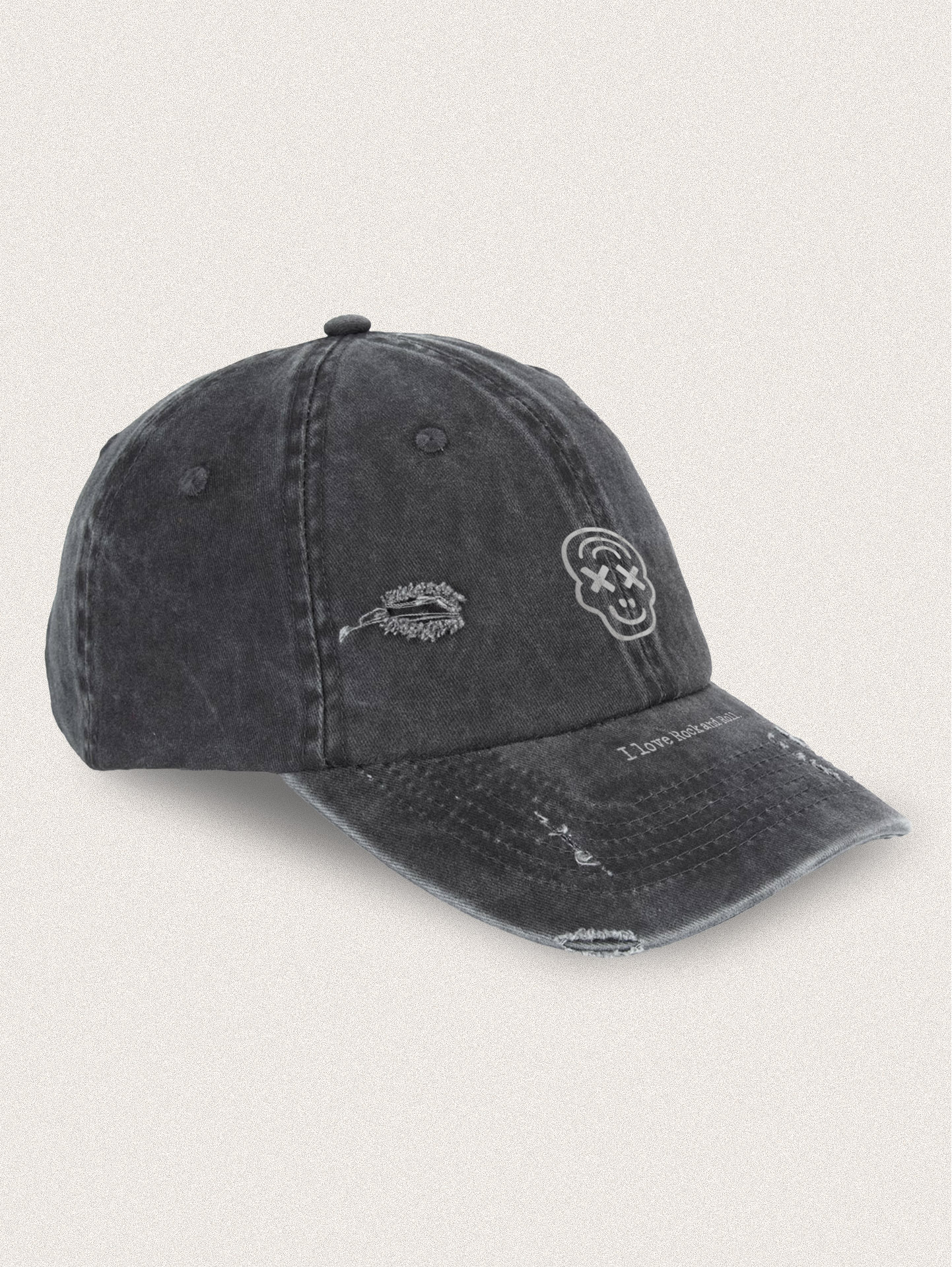 Gorra Destroyed ILRNR Black & Silver en color Destroyed black, foto 3