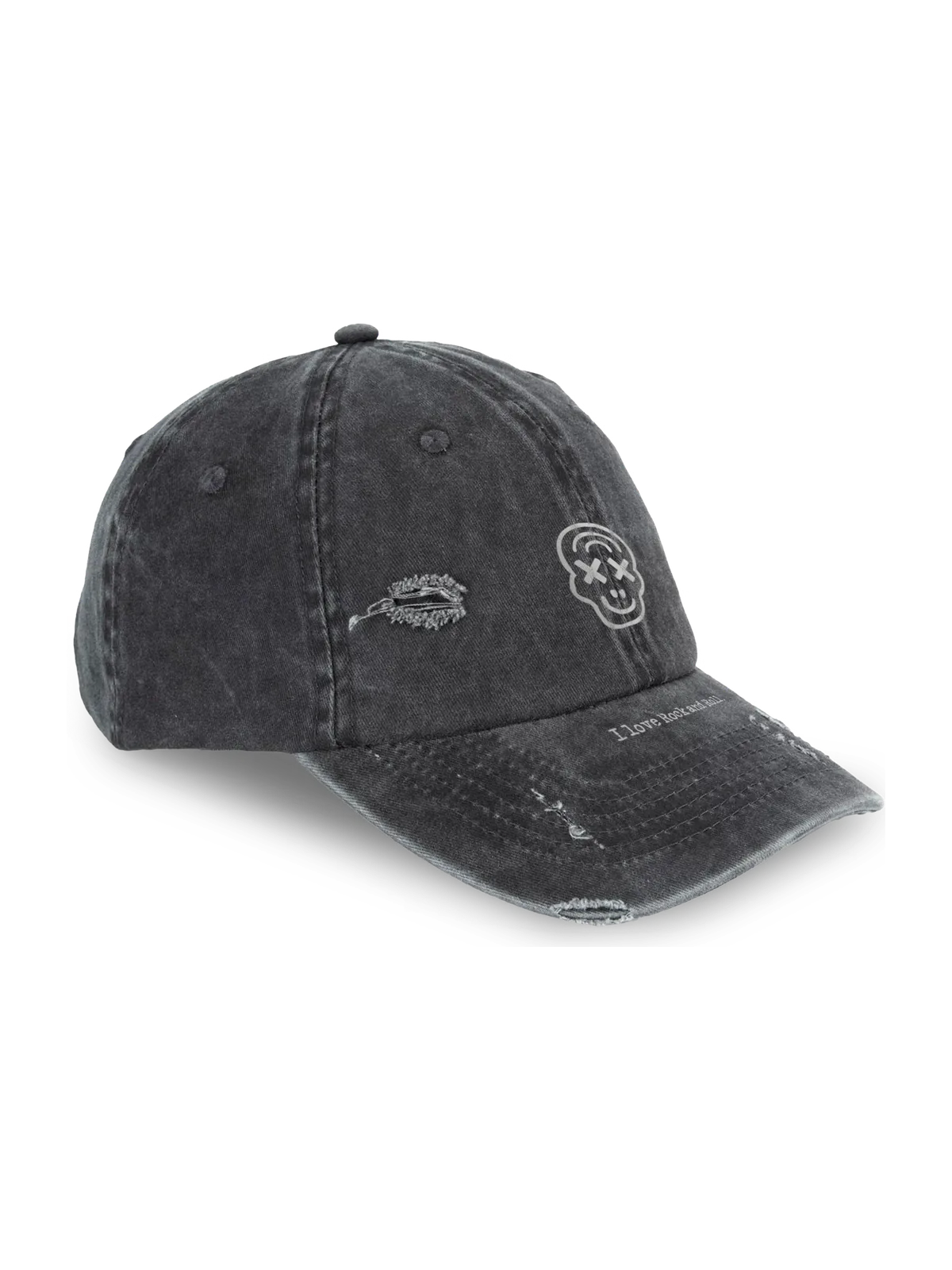 Boné Destroyed ILRNR Black & Silver na cor Destroyed black