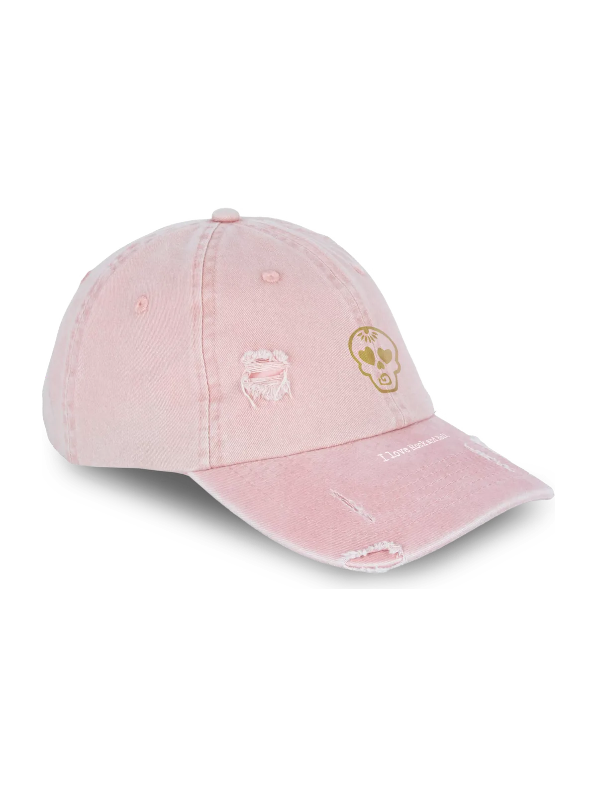 Boné Destroyed ILRNR Pink & Gold na cor Destroyed pink